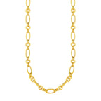 14k Yellow Gold Twisted and Polished Link Necklace