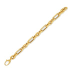 14k Yellow Gold Italian Alternating Paperclip Oval Links Bracelet (9.30 mm)