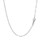 18K White Gold Fine Paperclip Chain (1.50 mm)