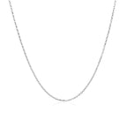 14k White Gold Diamond Cut Cable Link Chain 0.8mm