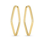 14k Yellow Gold Endless Marquise Hoops