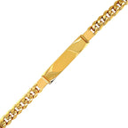 14k Yellow Gold Mens ID Cuban Chain Bracelet (8.00 mm)