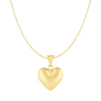 Puffed Heart Pendant in 10k Yellow Gold