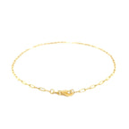 14K Yellow Gold Fine Paperclip Anklet (1.5mm)