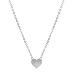 14k White Gold Polished Mini Heart Necklace
