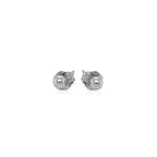 14k White Gold Spherical Stud Earrings (3.0 mm)