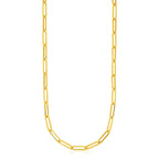 14k Yellow Gold Textured Paperclip Chain (3.5 mm)
