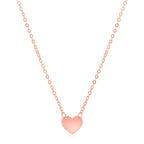 14k Rose Gold Polished Mini Heart Necklace