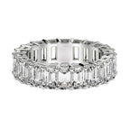 Emerald Cut Lab Grown Diamond Eternity Ring in 14k White Gold (4 cttw FG/VS2)