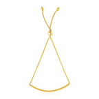 14k Yellow Gold Smooth Curved Bar Lariat Design Bracelet (0.80 mm)