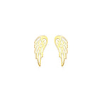 14k Yellow Gold Polished Wing Post Earrings