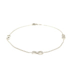 Sterling Silver Anklet with Infinity Symbols