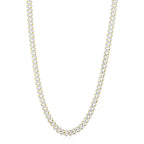14k Yellow Gold White Pave High Polish Modern Lite Edge Chain (8.00 mm)