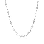 14K White Gold Delicate Paperclip Chain (2.10 mm)