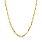 2.0mm 14k Yellow Gold Semi Solid Box Chain