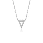 Diamond Inverted Triangle Pendant in 14k White Gold