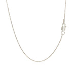 14k White Gold Round Cable Link Chain (1.10 mm)