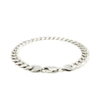Rhodium Plated 7.9mm Sterling Silver Curb Style Bracelet