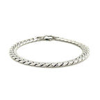 14K White Gold Cuban Link Bracelet