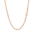 14k Rose Gold Solid Diamond Cut Rope Chain (2.30 mm)