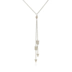 Sterling Silver 18 inch Lariat Necklace with Two Arrows