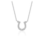 14k White Gold Horseshoe Design Diamond Pendant