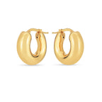14k Yellow Gold Small Puffy Hoops