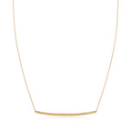 14k Yellow Gold Thin Textured Bar Necklace