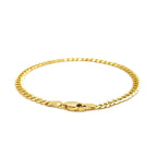 3.6mm 14k Yellow Gold Solid Curb Bracelet
