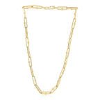 14k Yellow Gold High Polish Elongated Paperclip Jax Link Necklace