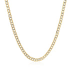 14k Two Tone Gold Pave Curb Chain (2.60 mm)