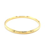 10k Yellow Gold Botanical Pattern Florentine Bangle