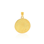 14k Two Tone Gold Round Textured Religious Medal Pendant