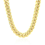 9.25mm 14k Yellow Gold Classic Miami Cuban Solid Chain