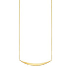 14k Yellow Gold Necklace with Polished Curved Bar Pendant