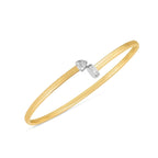 14k Two Tone Gold Diamond Hardware Bangle