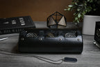 3 Watch Travel Case Vegan Leather Watch Roll (Super Black)