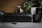 3 Watch Travel Case Vegan Leather Watch Roll (Super Black)