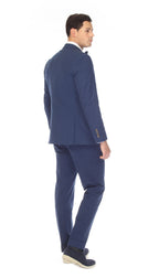 Men's Navy Double Breasted Seersucker Suit – Slim Fit