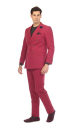 Men's Burgundy Double Breasted Seersucker Suit – Slim Fit