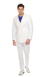 Men's White Double Breasted Seersucker Suit – Slim Fit