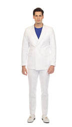 Men's White Double Breasted Seersucker Suit – Slim Fit