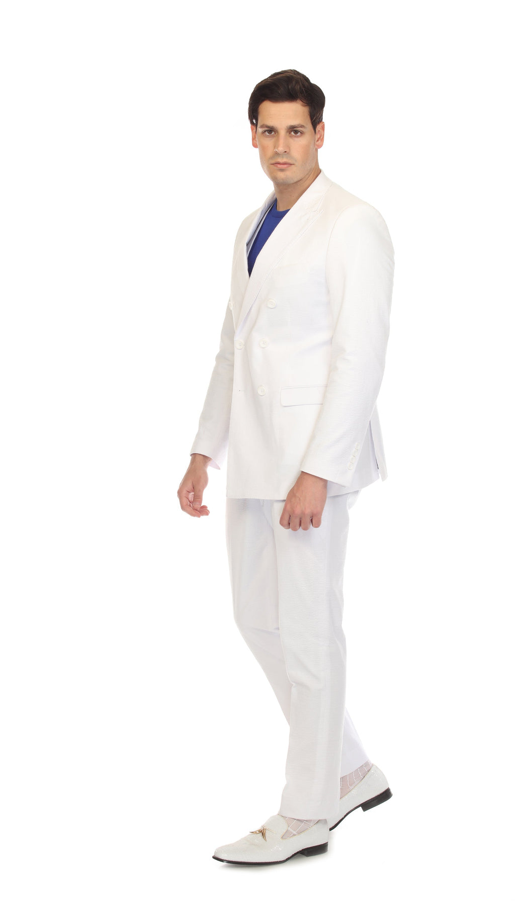 Men's White Double Breasted Seersucker Suit – Slim Fit