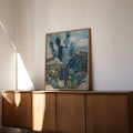 Denim Decor Prickly Pear Cactus Desert Landscape Print #1