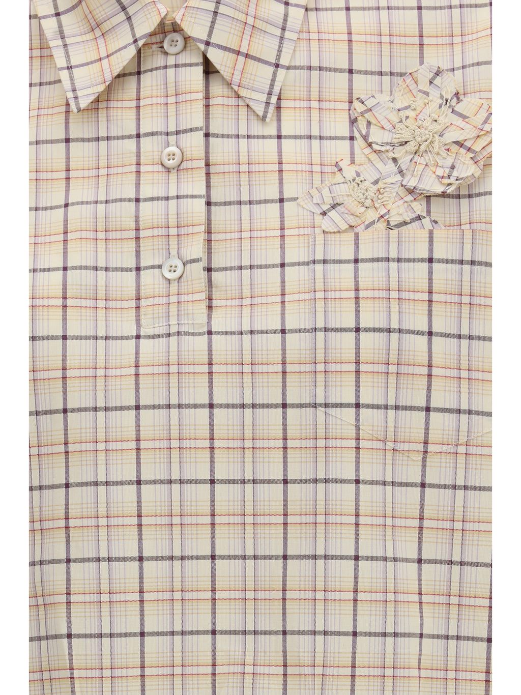 Shirt Checked Poplin Natural/Lilac