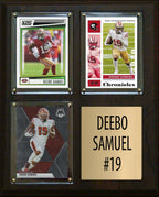 Deebo Samuel 3 Card Plaque Donruss Fleer Topps 2023 2024 San Francisco 49ers
