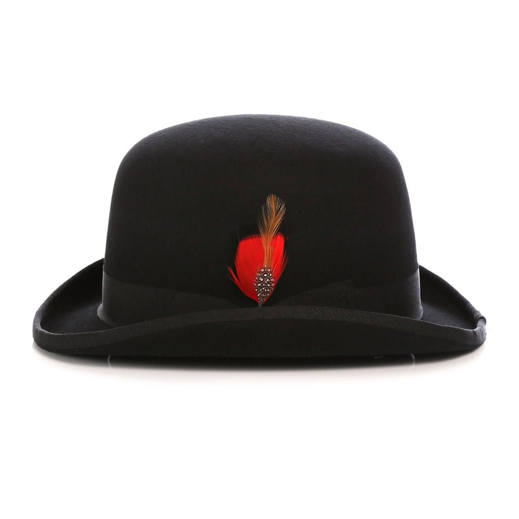 Ferrecci Premium Wool Black Derby Bowler Hat