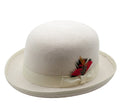 Ferrecci Premium Wool Off-White Derby Bowler Hat