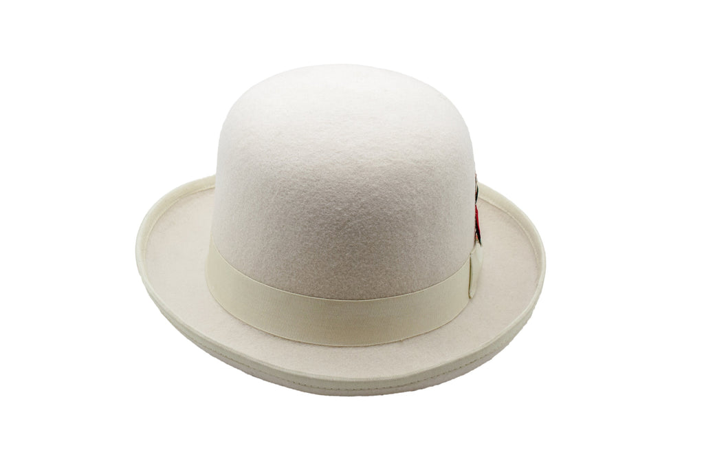 Ferrecci Premium Wool Off-White Derby Bowler Hat