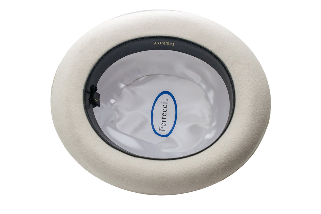 Ferrecci Premium Wool Off-White Derby Bowler Hat